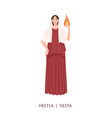 hestia or vesta - deity or virgin goddess vector image vector image