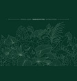 minimal green tropical leaves background pattern vector image