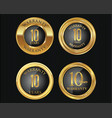 10 years warranty golden labels collection 8 vector image vector image