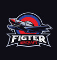 fighter aircraft mascot logo design vector image