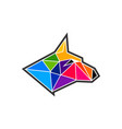 fox with polygon logo template vector image vector image