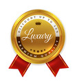 luxury product sign golden medal quality award vector image