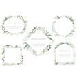 set watercolor botanical frames vector image