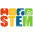 stem education logo banner with learning icons vector image
