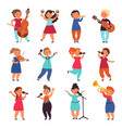 child musicians children play instruments music vector image vector image