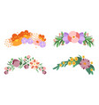 set of floral design elementswreaths flower vector image vector image