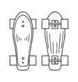 set outline a skateboard top vector image