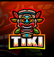 tiki mask mascot esport logo design vector image