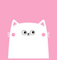 white cat kitten kitty head face happy valentines vector image vector image