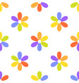 cute rainbow flowers seamless pattern pride month vector image