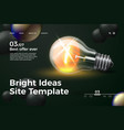realistic 3d ideas site template with lamp vector image