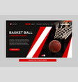 basket ball landing page with photo vector image