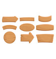 flat set of various wooden signboards vector image
