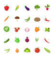 flat vegetables set vector image