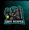 grim reaper holding the lamp vector image vector image