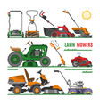 lawn mower gardening lawnmower equipment vector image