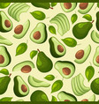 seamless pattern with avocado fruits repeated vector image vector image