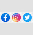 set popular social media logos vector image