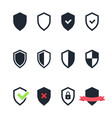 shield symbols in flat style for web design vector image
