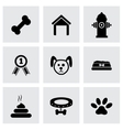 black dog icon set vector image vector image