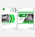 green cover design template for annual report vector image