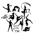 kid hobbies activity silhouettes vector image