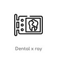 outline dental x ray icon isolated black simple vector image
