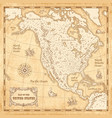 vintage north america map vector image