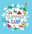 summer camp concept paper cut camping vector image