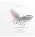 butterfly digitally drawn low poly triangle wire vector image vector image