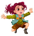 jumping girl cartoon character vector image vector image