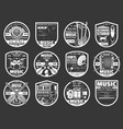 music instrument microphone record player badges vector image