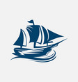 sailing ship sailboat old vessel vector image
