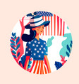 woman wearing cloth similar usa flag girl vector image