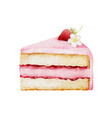 sweet pink strawberry cake vector image vector image