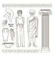 ancient greek traditional costumes vector image
