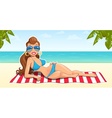beautiful girl on beach vector image