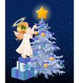 christmas angel vector image vector image