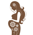 pregnant woman in flowers vector image vector image