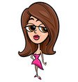 pretty girl cartoon character vector image