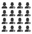 user icons set on white background vector image
