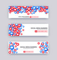 likes emoji banner set blue and red thumb up vector image vector image