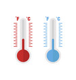 thermometer red and blue colors isolated on white vector image
