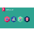 web apps geometric flat icons set vector image vector image