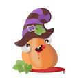 pumpkin hat halloween funny cartoon vector image vector image