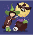 witch potion mystic holiday cartoon vector image vector image