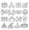 business people line icons set on white background vector image vector image