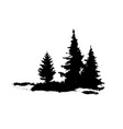 composition forest silhouette landscape vector image vector image