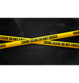 crime scene tape on black vector image vector image