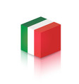 cube in colors of italian national flag vector image vector image